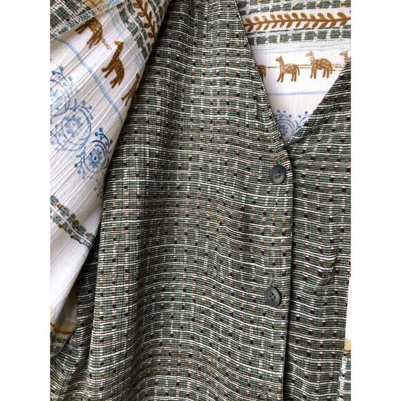 Vintage Alfred Dunner Camel Print Button-Front Top Earthy Tribal Boho Size: 8 - Picture 8 of 15